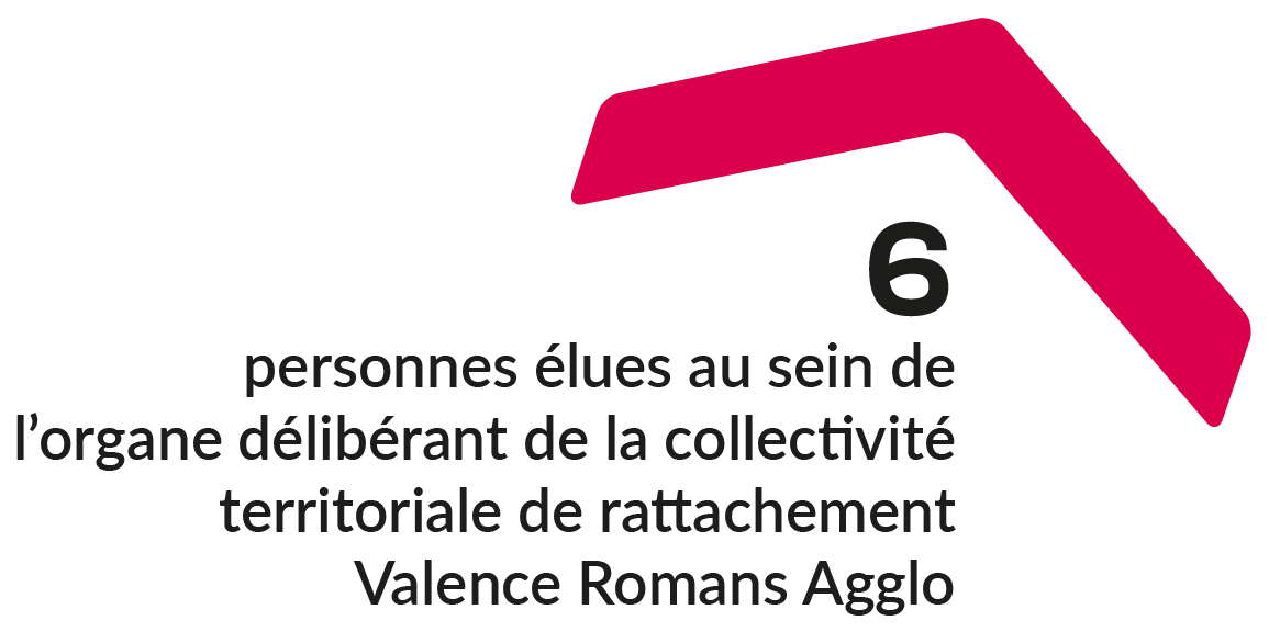 6 personnes élues au sein de l'organe délibérant de la collectivité territoriale de rattachement Valence Romans Agglo