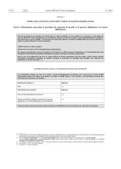 Formulaire type pour le document unique de marche européen (DUME)