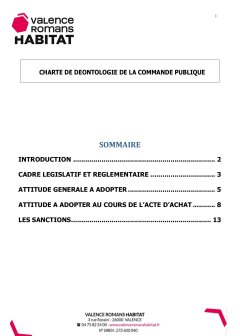 Charte de déontologie achat public