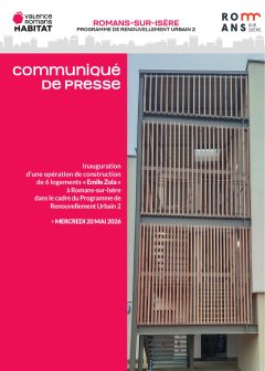 Communiqué de Presse - Inauguration Emile Zola à Romans/Isère